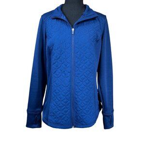 FILA Sport Women's Blue Quilted Long Sleeve Full Zip Activewear Jacket Size L